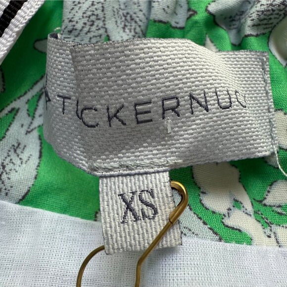 Tuckernuck Size XS Green Floral Low Back Pinafore Fit and Flare Mini Sundress - Picture 7 of 16